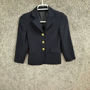 RJ Classics Essentials Wool Blend Equestrian Show Coat Navy Blue 12R Kids Blazer